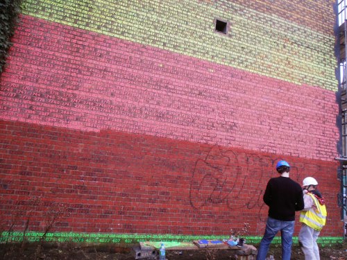 Finishing numbering with help from Liam Howard. Photo by Jo Atkins.